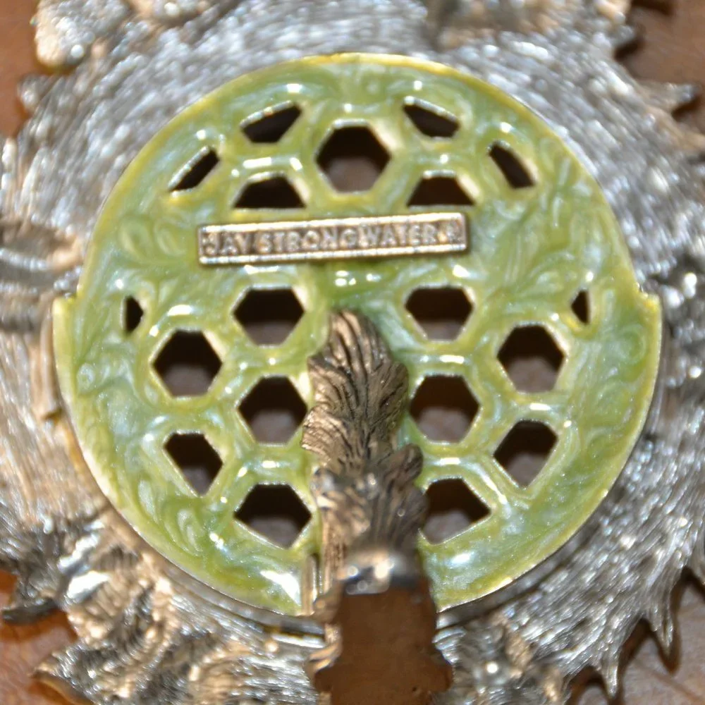 RARE NICE JAY STRONGWATER BEE LILY FLORAL CRYSTAL LEAF ALLEGRA ENAMEL BABY FRAME
